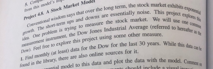  exhibits exponential 5. Compar from this model's illi Project 4.8. A