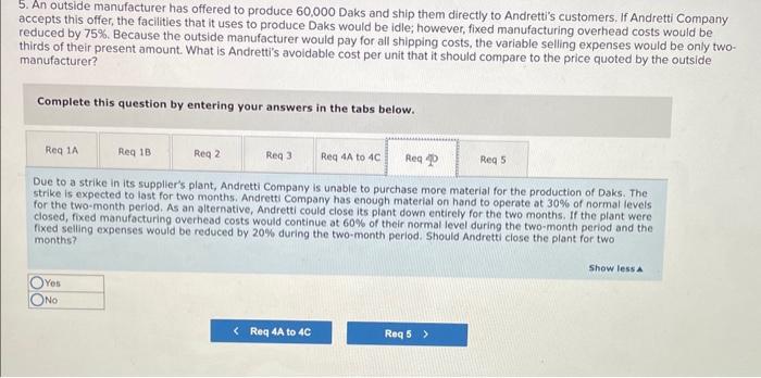 produce 90,000 Daks each year without any increase in fixed manufacturing overhead
