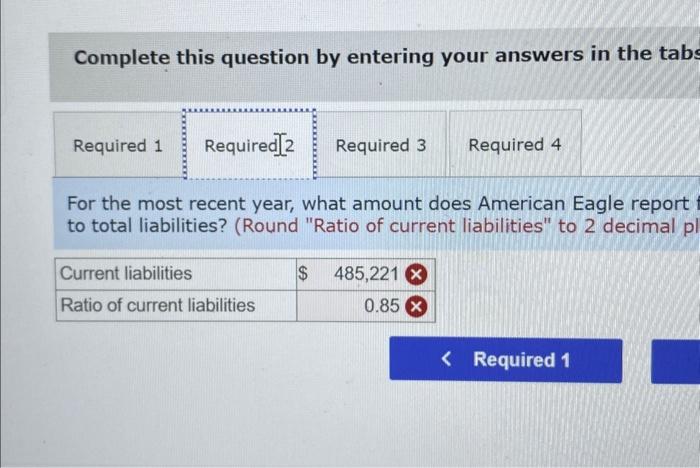 what amount does American Eagle report for current assets? What is the