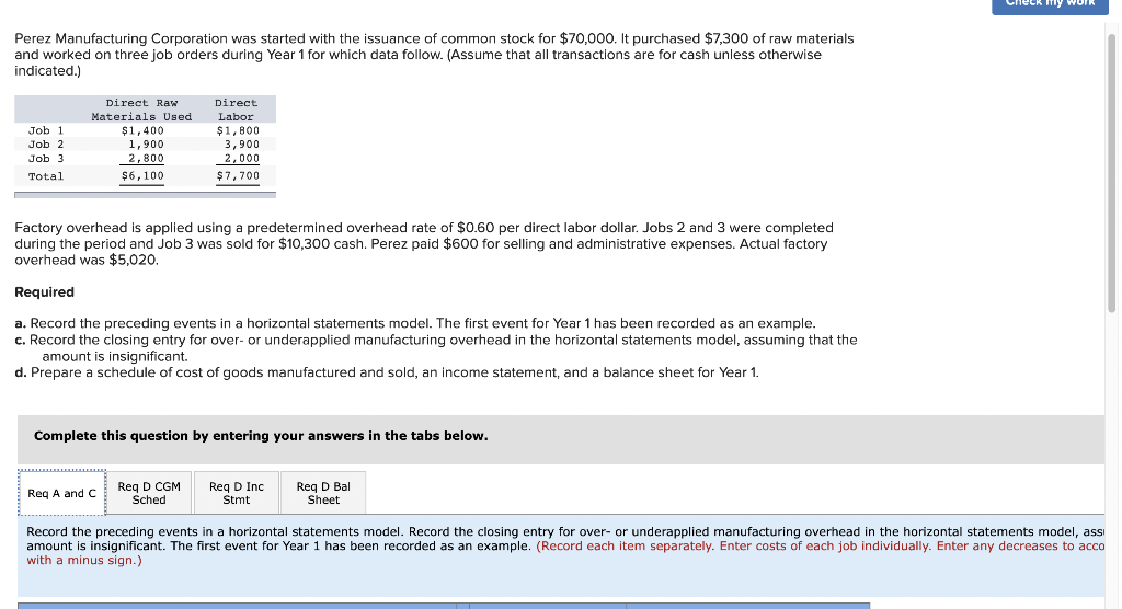 OPTIONS - Beginning finished goods Beginning raw materials inventory Beginning work