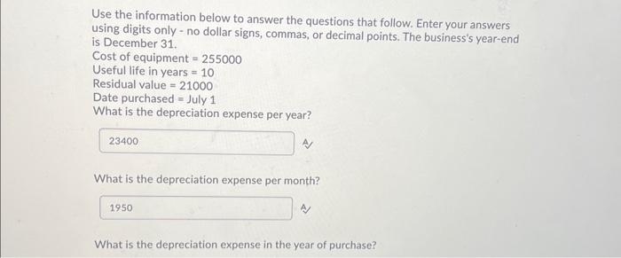 these 3 questions please:) Use the information below to answer the questions
