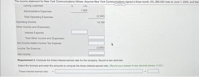 only note payable for the company Click the foon to view the