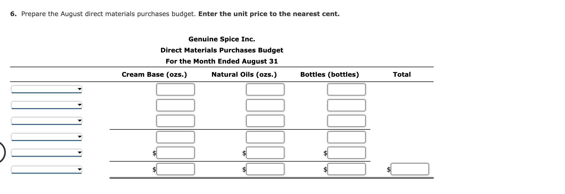 gathered from the first six months of operation regarding this cost: 1.