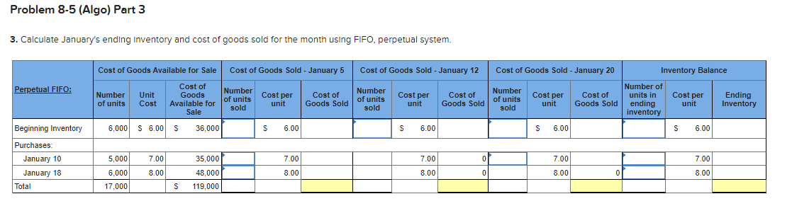 January with 6,000 units of its principal product. The cost of each