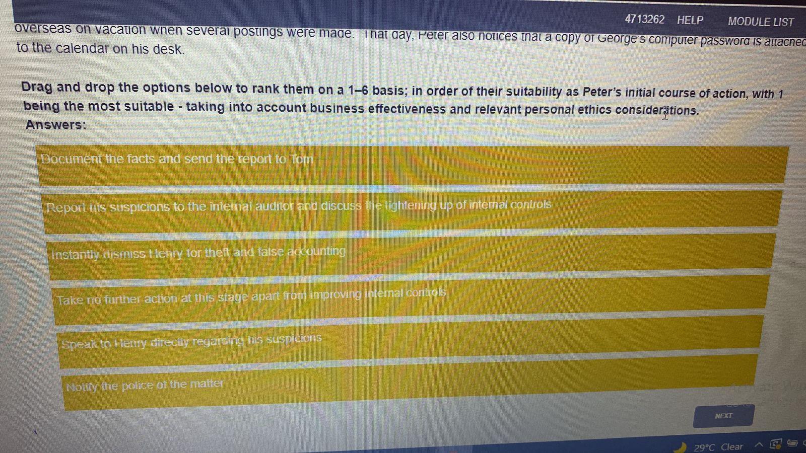 financial controller of a medium-sized electronic retailer, faces the following dilemma and
