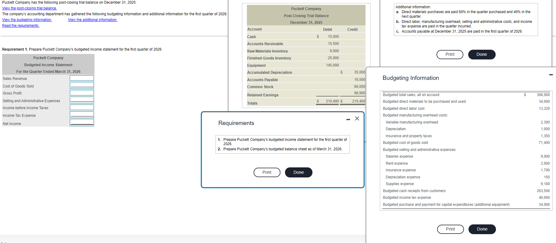  PLease help me. This is all the information for the question.