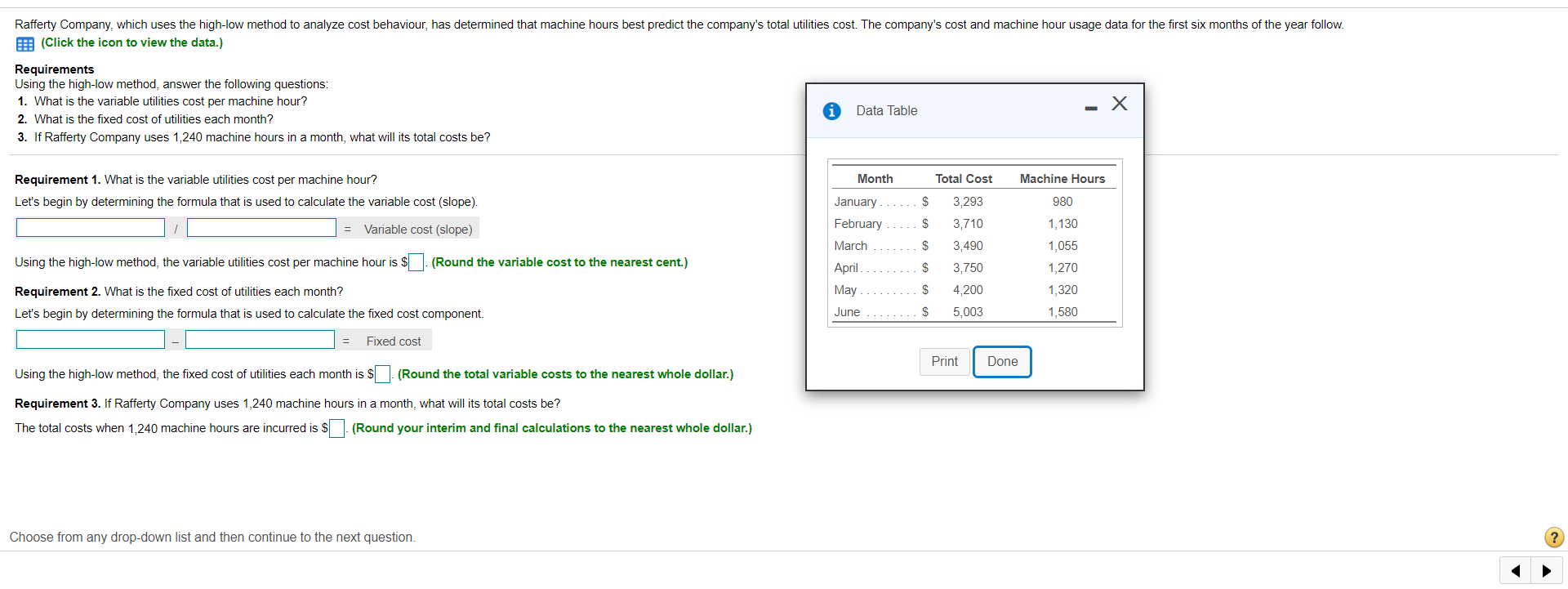 24-Company, which uses the high-low method to analyze cost behaviour, has determined