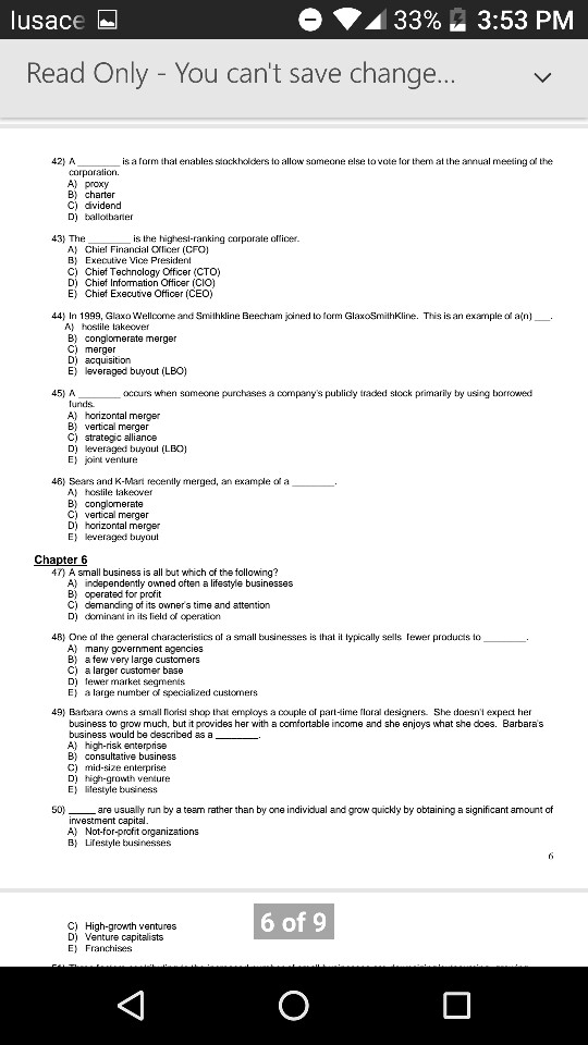  usace 33% 3:53 PM Read Only - You can't save change.