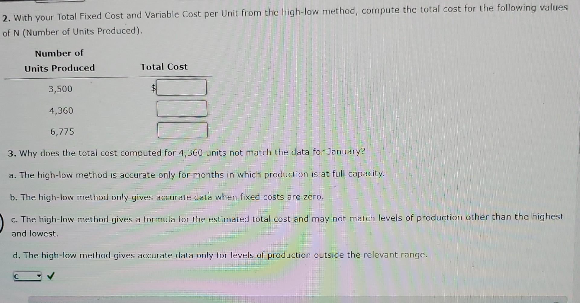 the cost behavior. After reviewing the data, complete requirements (1) and (2)