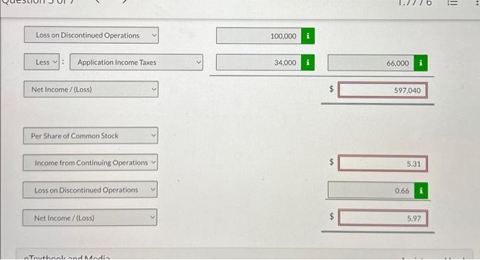 continuing operations $252,960; income tax applicable to loss on discontinued operations $34,000;