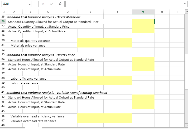 price and quantity varlances and explain their significance. 2. Compute the direct