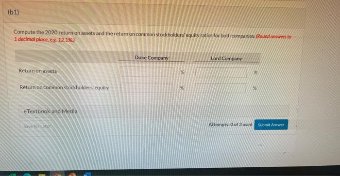 on assets and the retum on common stockholder's equity ratios for both