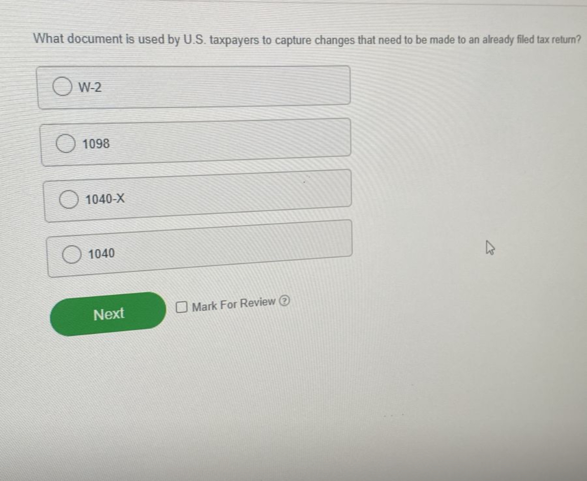 What document is used by U.S. taxpayers to capture changes that