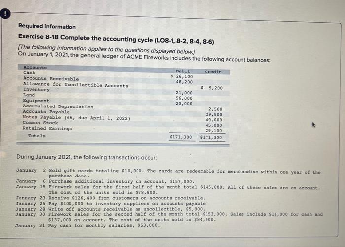 i need help with preparing this trial balance O Required information Exercise