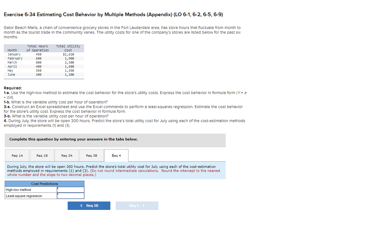  Exercise 6-34 Estimating Cost Behavior by Multiple Methods (Appendix) ( LO