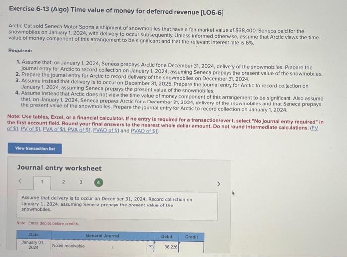 Can I Get Help Please Exercise 6-13 (Algo) Time value of