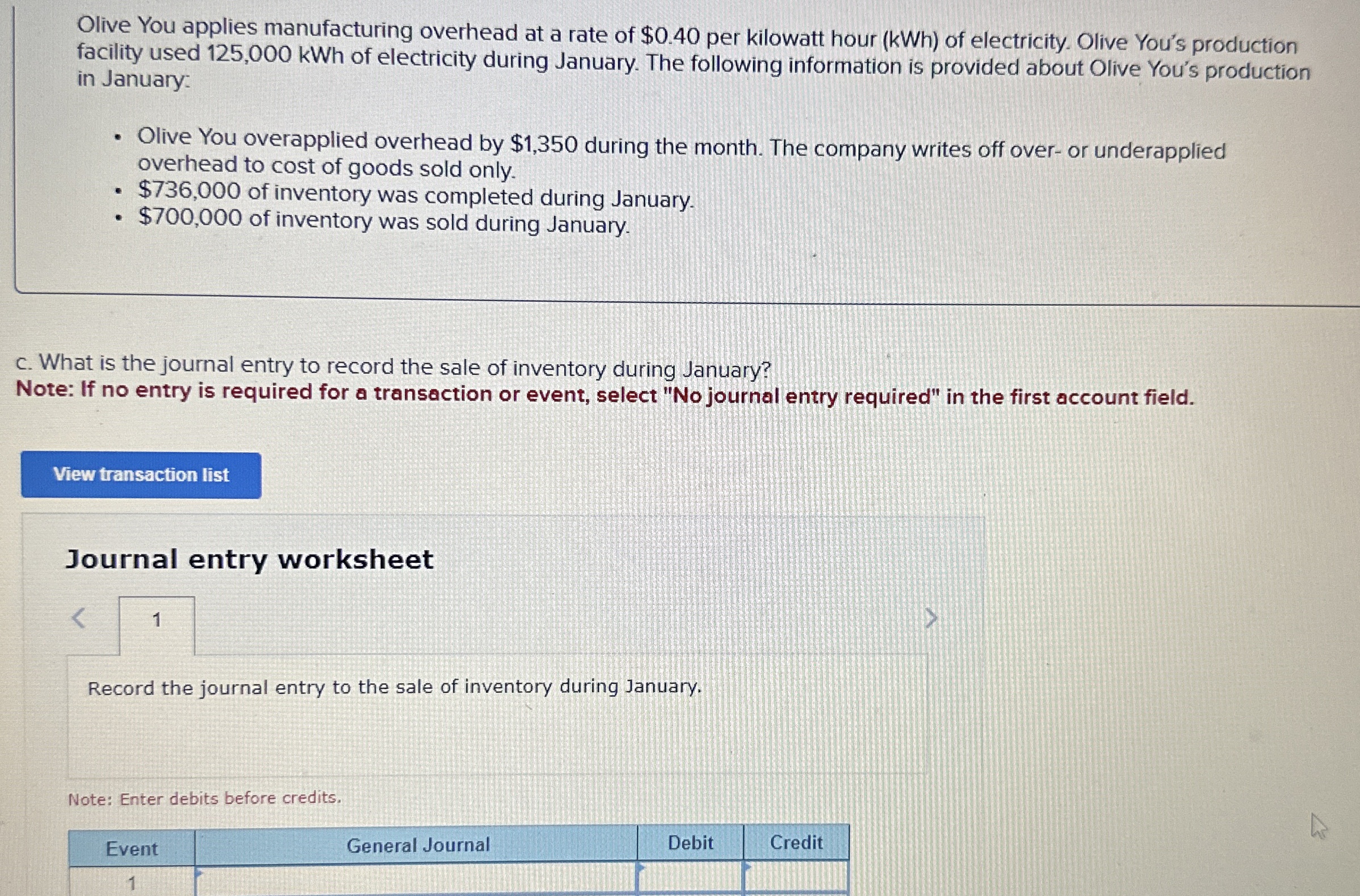  c. What is the journal entry to record the sale of