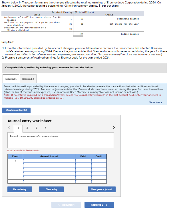 Shown below in T-account format are the changes affecting the retained