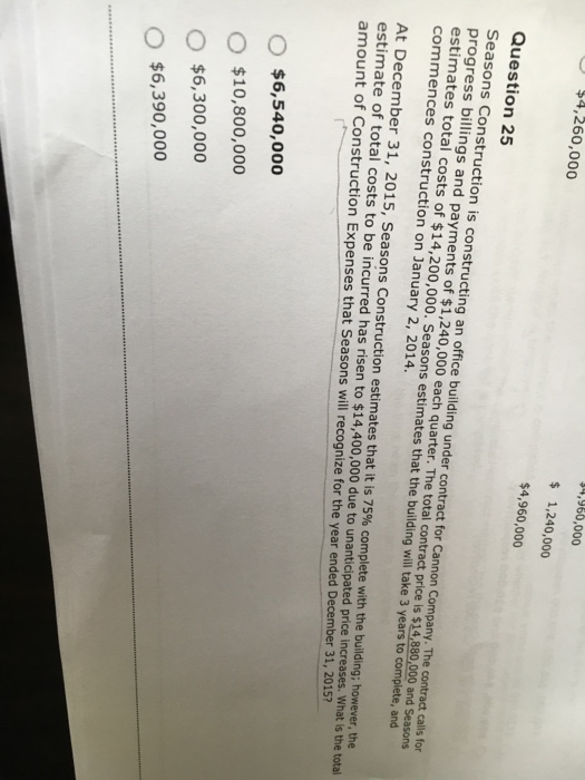 Help how to get to the answer please Seasons Construction is constructing