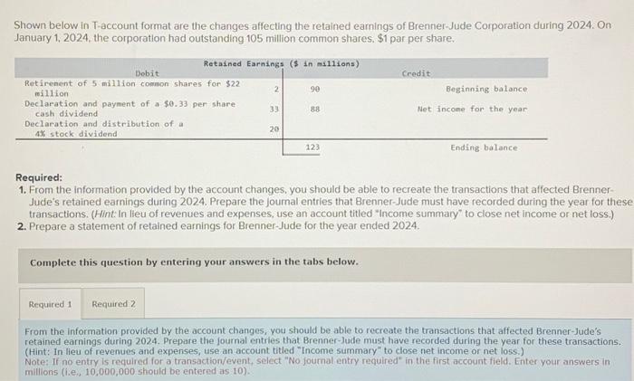  Shown below in T-account format are the changes affecting the retained