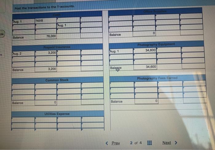 Submit Aug. 1 Madison Harris, the owner, invented $7,600 cash and $34,600