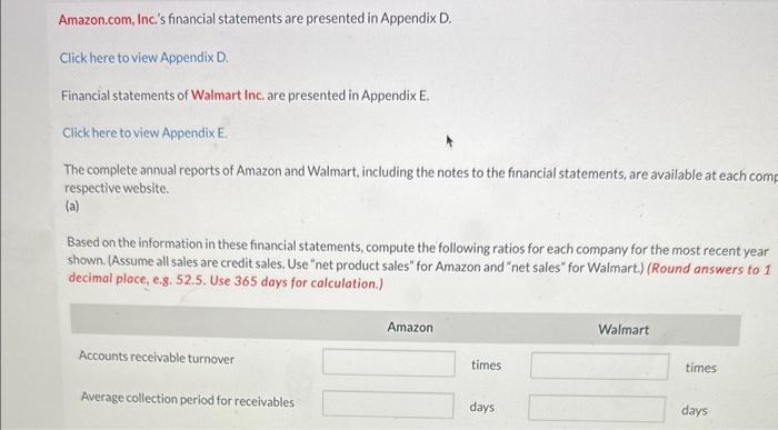 i need help with this question. Amazon.com, Inc.'s financial statements are presented