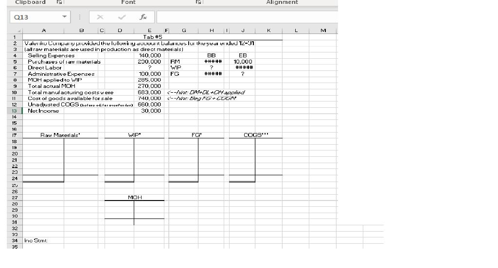  Clipboard Font Alignment Q13 L M B C D E F