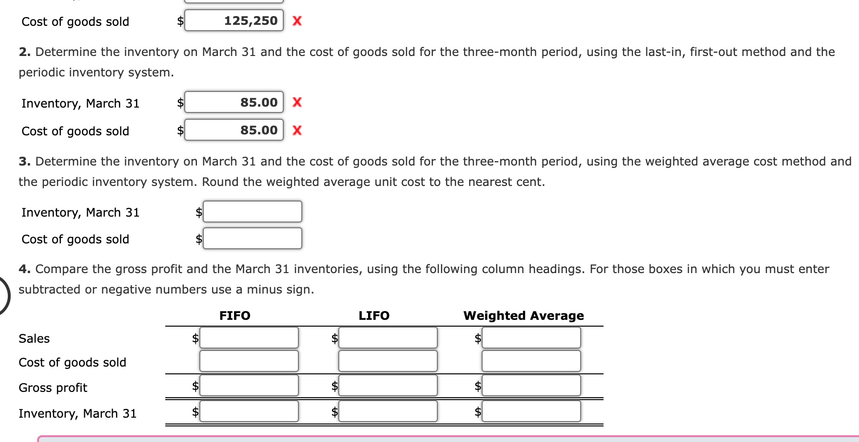 methods The beginning inventory for Midnight Supplies and data on purchases and