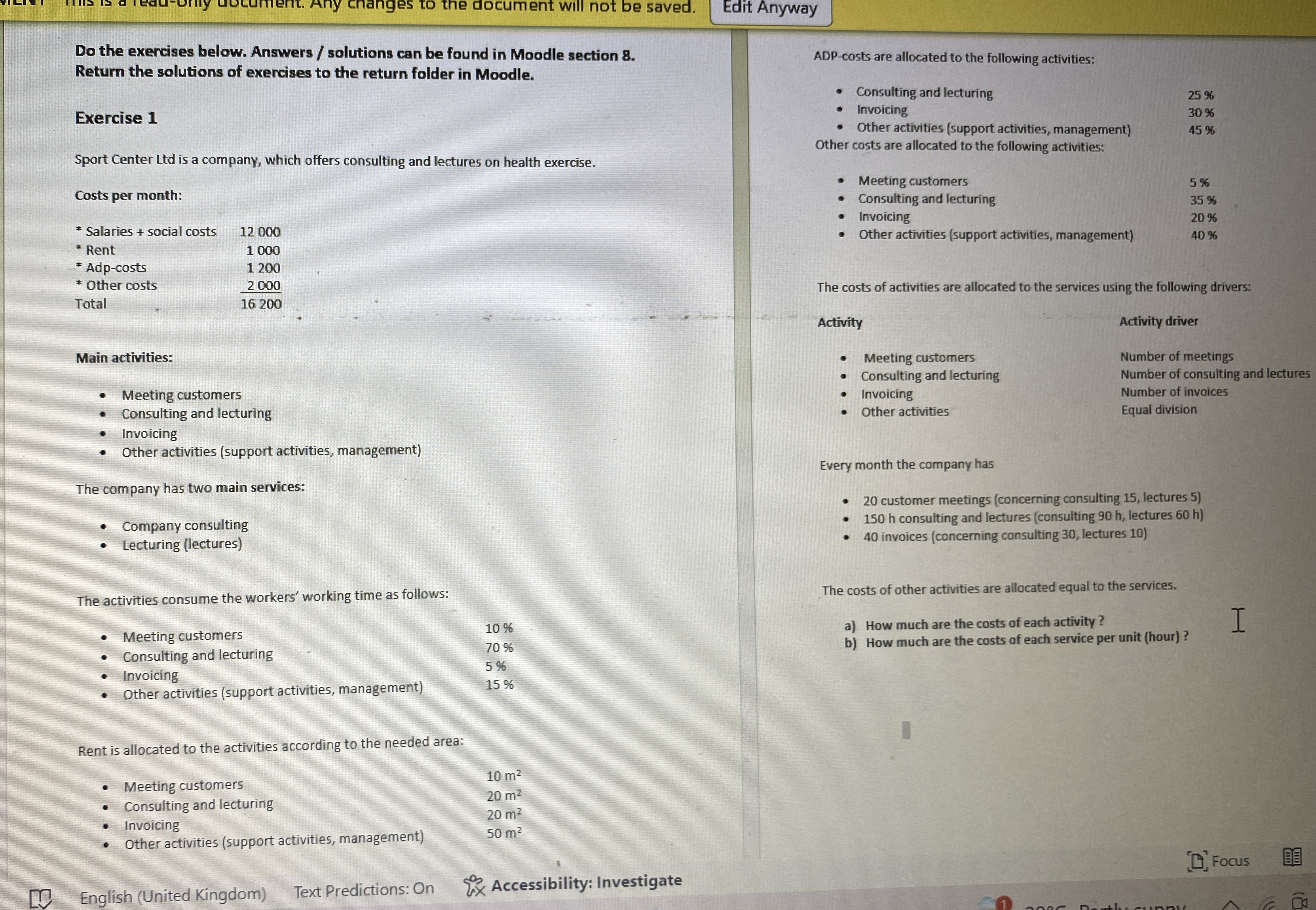  Do the exercises below. Answers / solutions can be found in