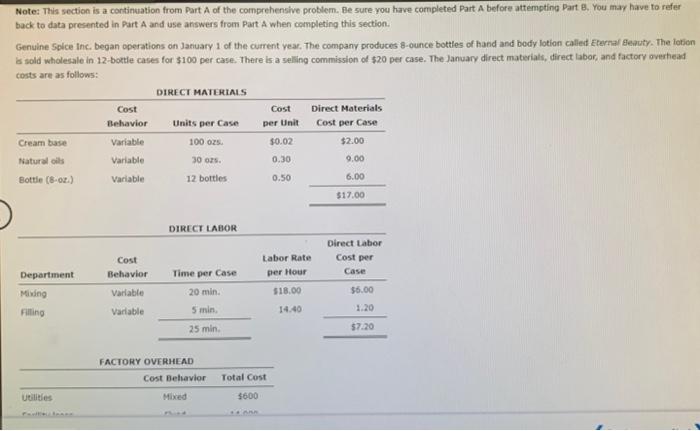  Note: This section is a continuation from Part A of the