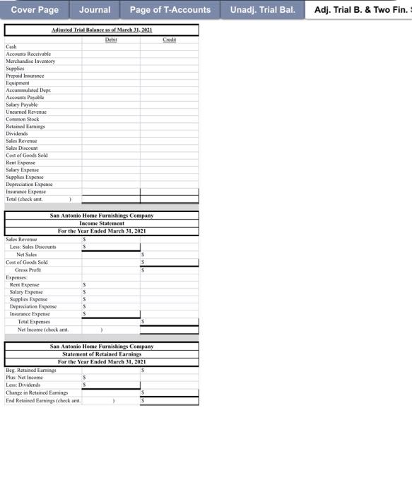 Records Package. 3) Post each entry into the T-Accounts provided in the