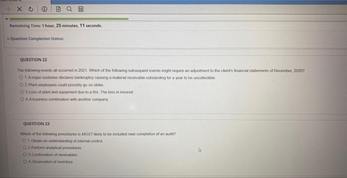  1. A major customor doclaris batikniptcy causing a material recevable outstanding