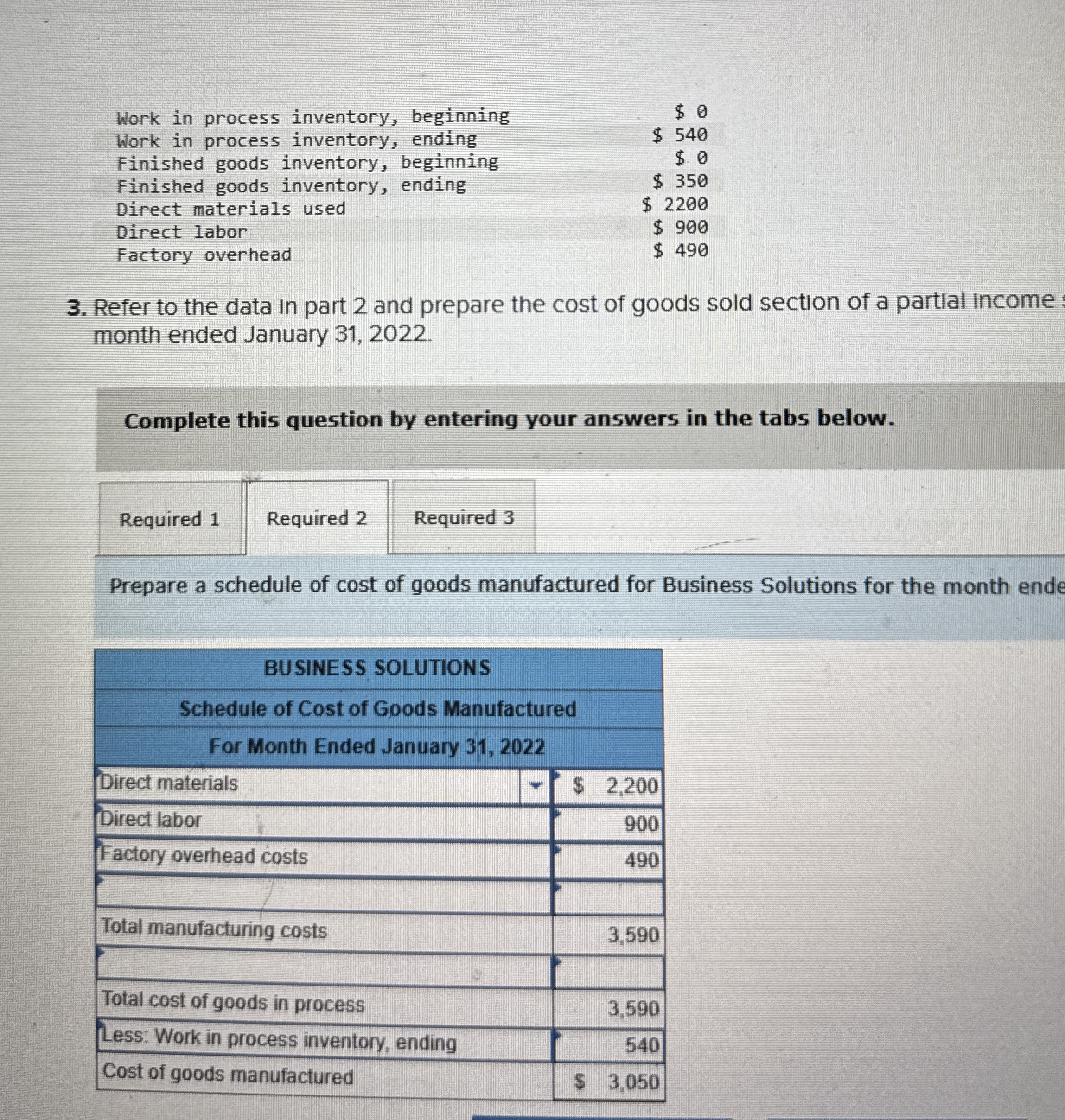  \table[[Work in process inventory, beginning,$0 