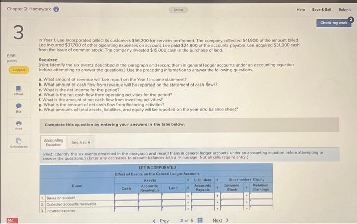  Chapter 2: Homework 6.66 points 3 In Year 1, Lee Incorporated
