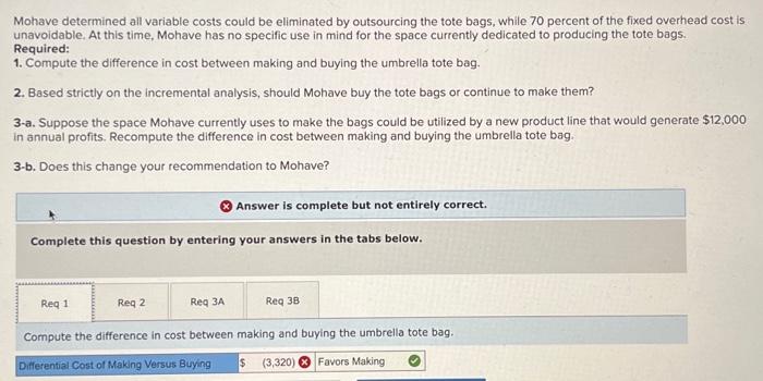 could be eliminated by outsourcing the tote bags, while 70 percent of