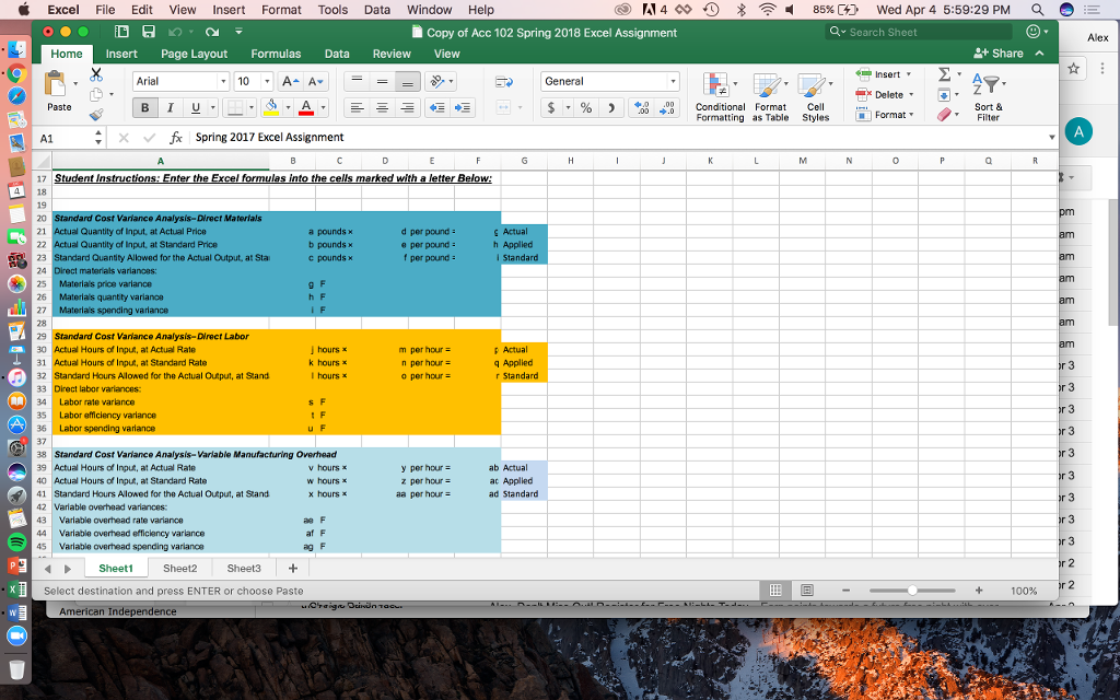  (Pictures in reverse order) Excel File Edit View Insert Format Tools