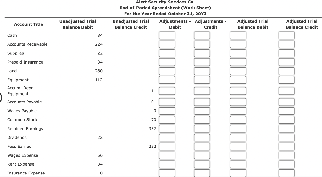 Alert Security Services Co. a. Fees earned, but not yet billed, $22.