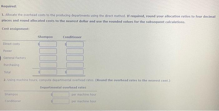 shampoo and conditioner, with each product manufactured in separate departments. Three support