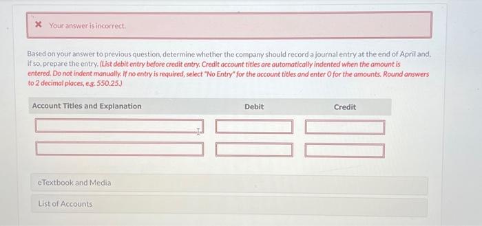 ending inventory will he valued at on the Anril statement of financial