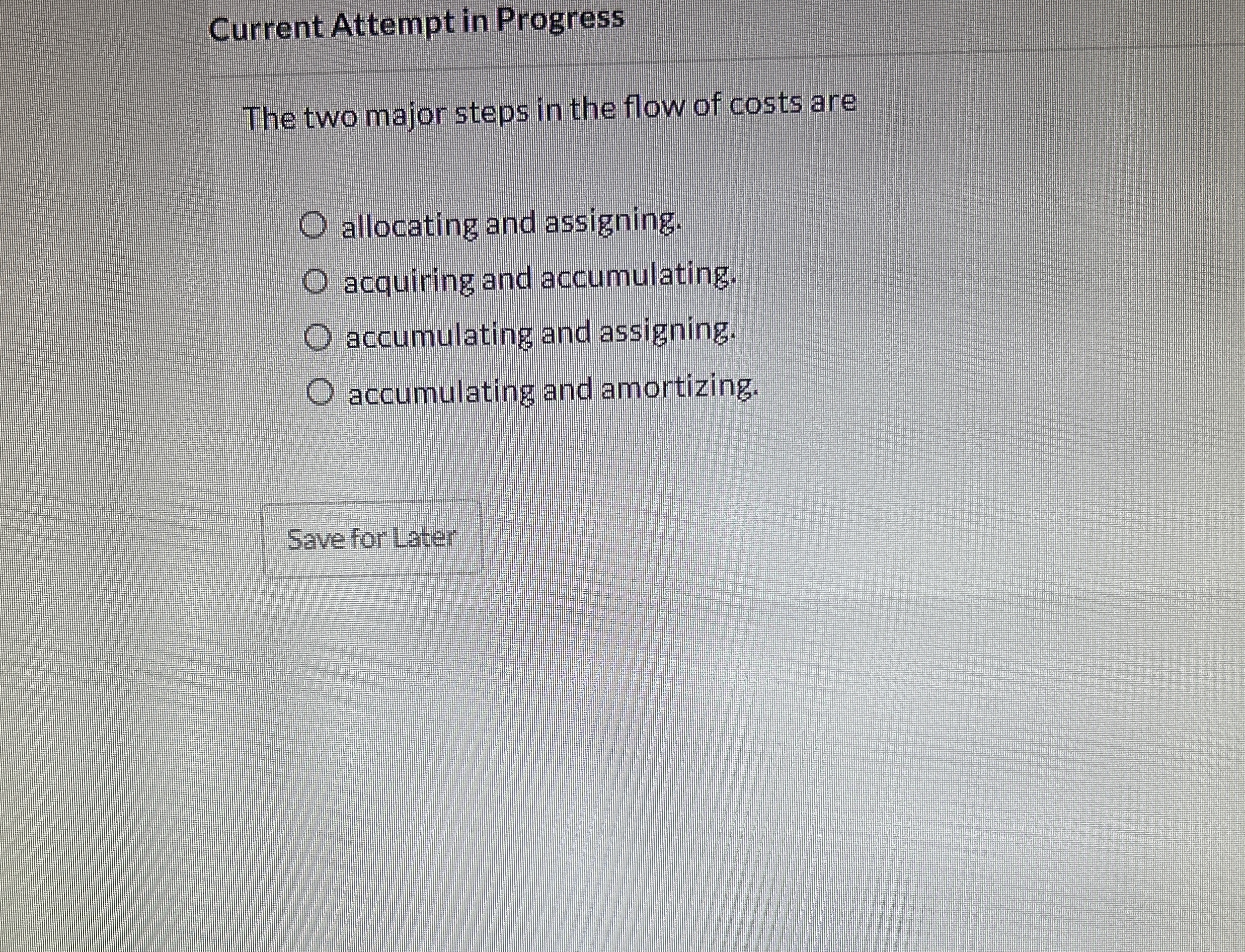  Current Attempt in Progress The two major steps in the flow