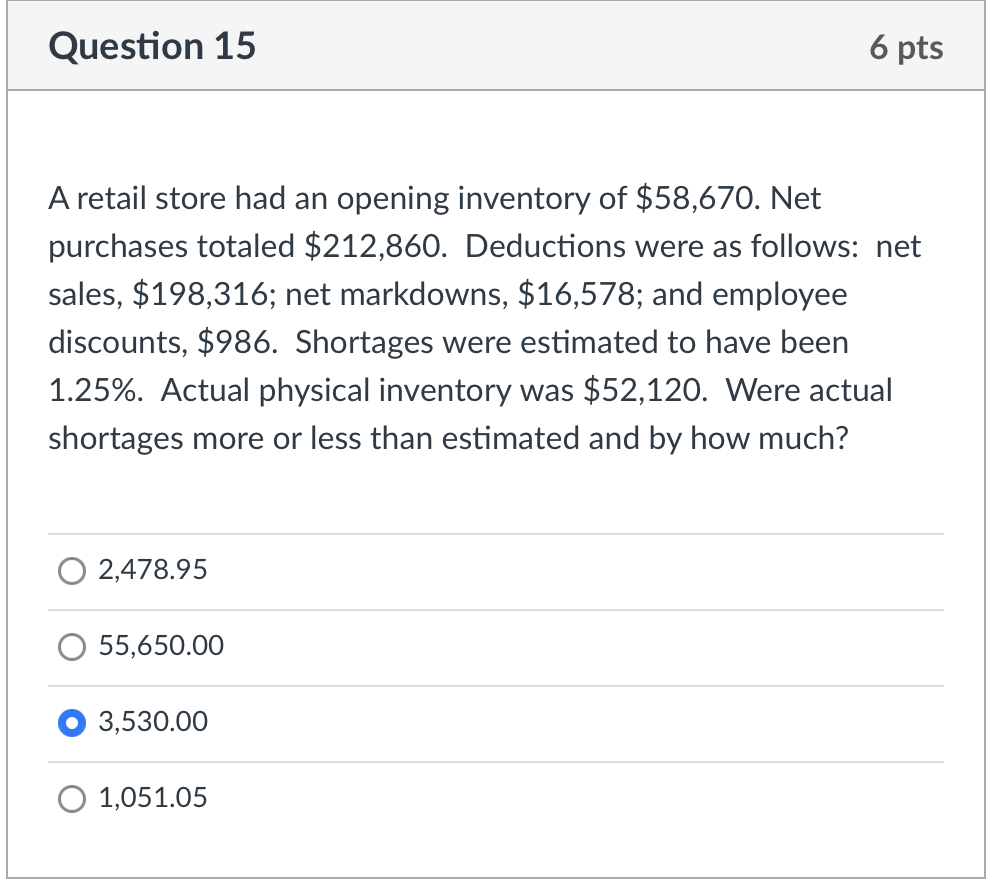 Please help ill thumbs up A retail store had an opening inventory