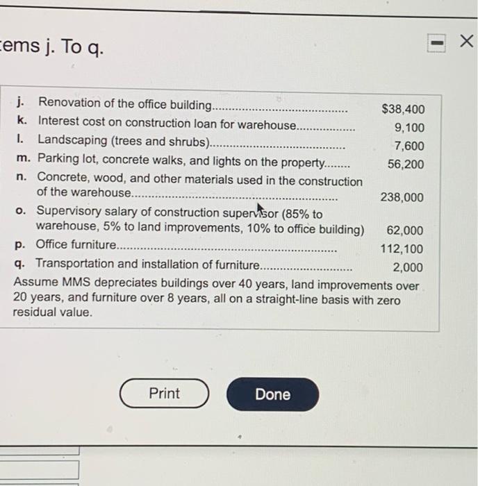 Thank you! a. Purchase price of 4 acres of land, including an