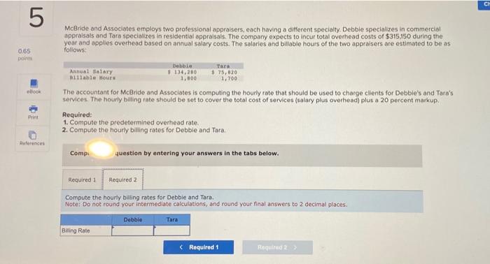 What is the correct answer for billing rate for both Debbie and