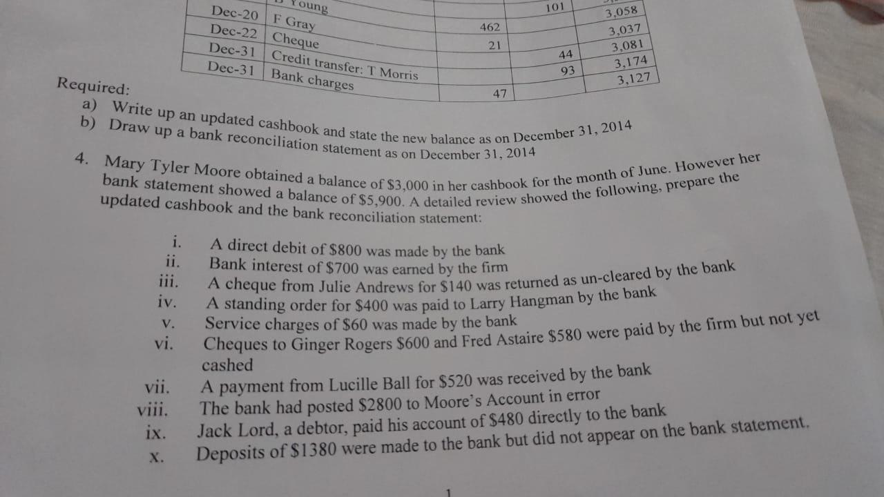 Please answer question 4 oung F Gray 101 462 Dec-20 Dec-22 Cheque