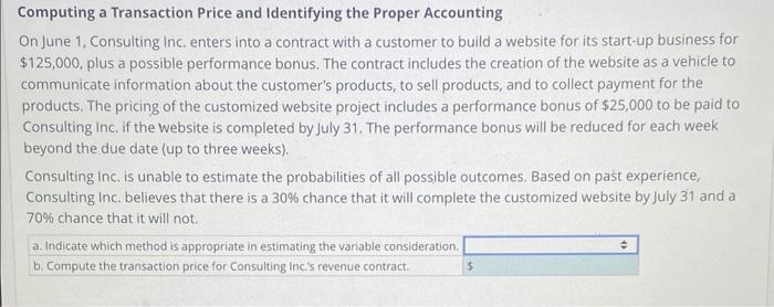  Computing a Transaction Price and Identifying the Proper Accounting On June