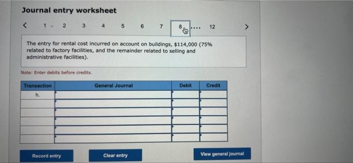 c. Utility bills incurred on account, $76,000 (85% related to factory operations,