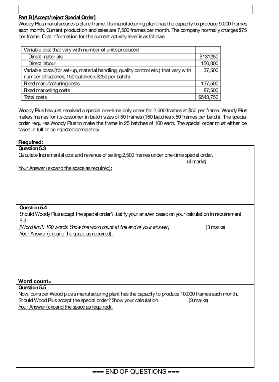 numbers thank you. Part A Make or Buy decision) Mobile Tech manufactures