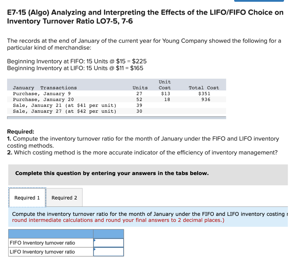 Compute the missing value E7-15 (Algo) Analyzing and Interpreting the Effects of