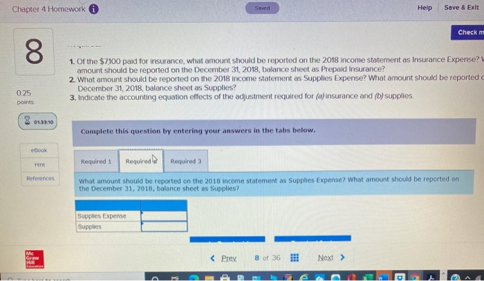2018. In developing information for the adjusting journal entries, you learned the