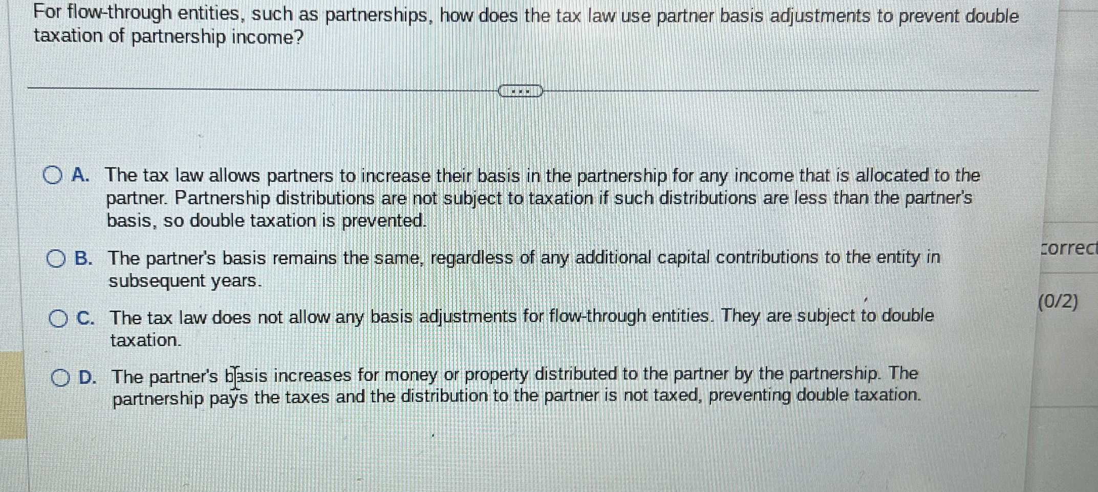  For flow-through entities, such as partnerships, how does the tax law